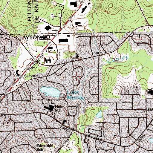Topographic Map of Elizabeth Park, GA