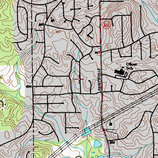 Topographic Map of Lynley Estates, GA