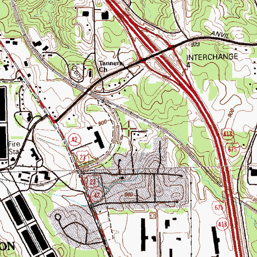 Topographic Map of Pine Circle Park, GA