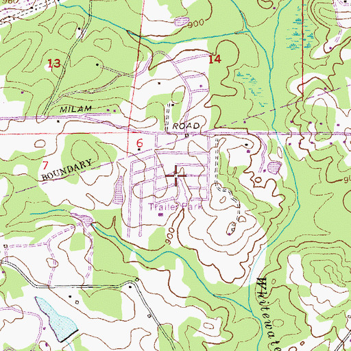 Topographic Map of Pine Acres Mobile Home Park, GA