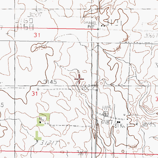 Topographic Map of Middle Fork Post Office (historical), MT