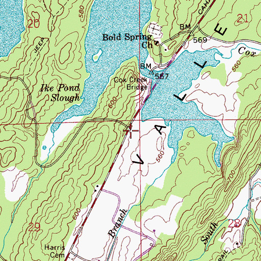 Topographic Map of Bridgeton, AL