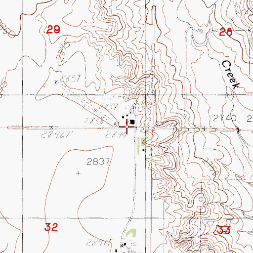 Topographic Map of Lustre Post Office (historical), MT