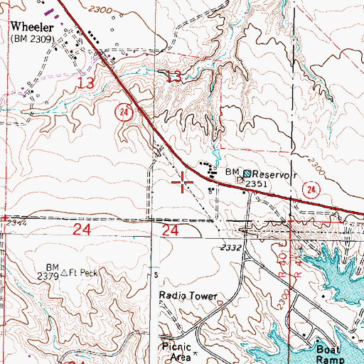 Topographic Map of Lakeview (historical), MT