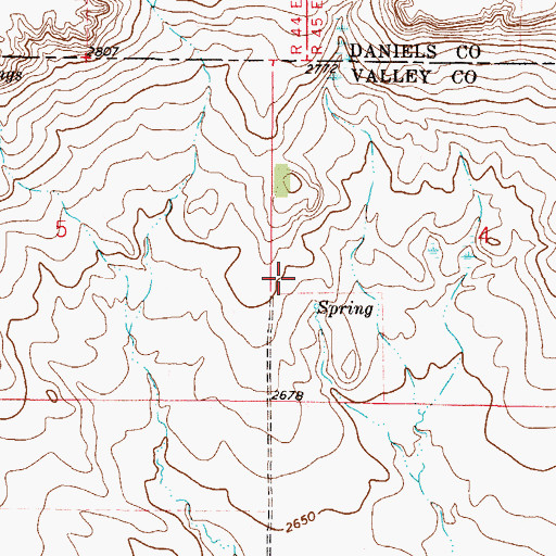 Topographic Map of Ajerton Post Office (historical), MT