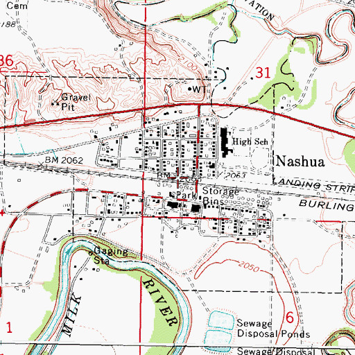 Topographic Map of Farmers Produce Company Elevator (historical), MT