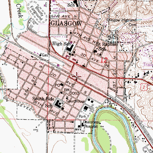 Topographic Map of Harvest States Cooperatives Elevator, MT