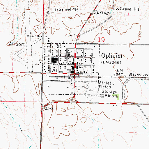 Topographic Map of Farmers Union Grain Company Elevator, MT