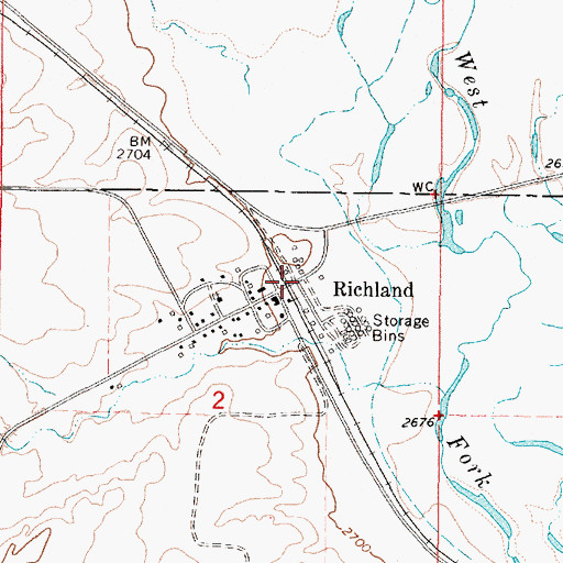 Topographic Map of Farmers Union Elevator (historical), MT