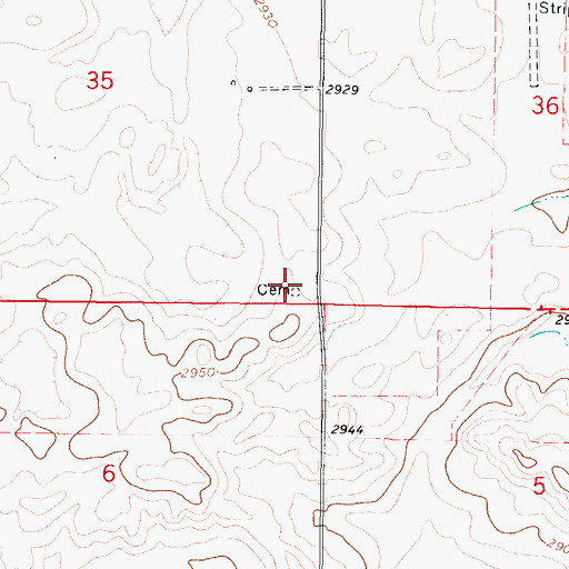 Topographic Map of Larslan Cemetery, MT