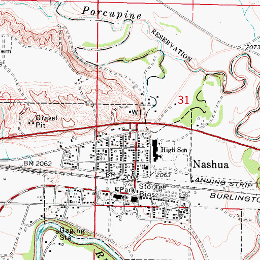 Topographic Map of Warren Memorial Park, MT