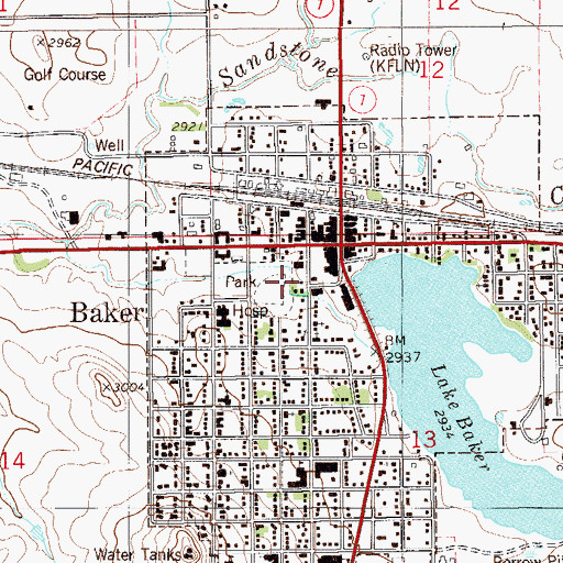 Topographic Map of Senior Citizens Centennial Park, MT