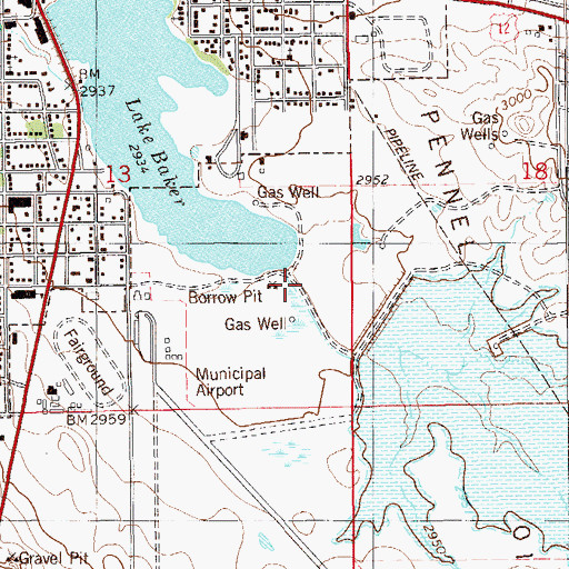 Topographic Map of Mangold Field, MT
