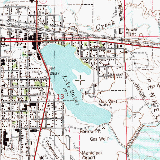 Topographic Map of Iron Horse Park, MT
