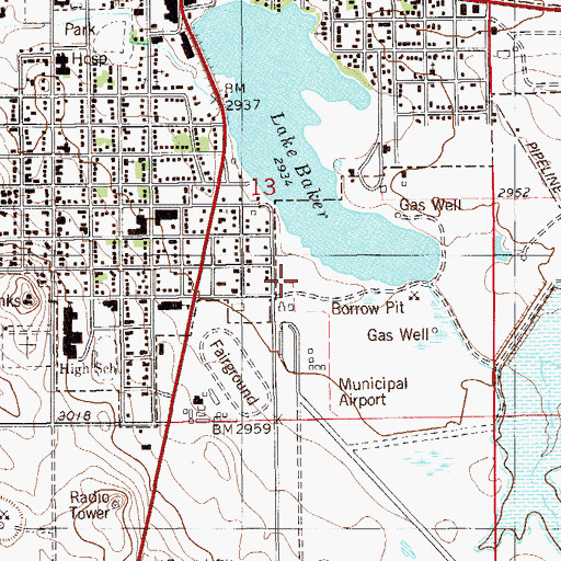 Topographic Map of Triangle Park, MT