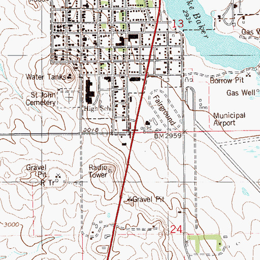 Topographic Map of Phebus Trailer Court, MT