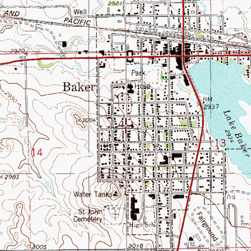 Topographic Map of American Lutheran Church, MT
