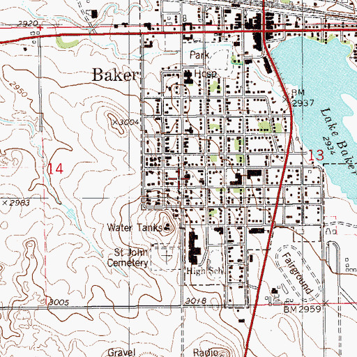 Topographic Map of Jehovah's Witnesses, MT