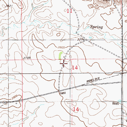 Topographic Map of Wills Creek Post Office (historical), MT