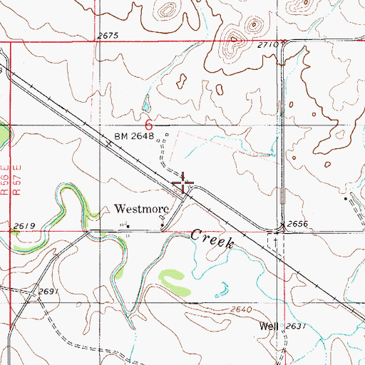Topographic Map of Westmore, MT