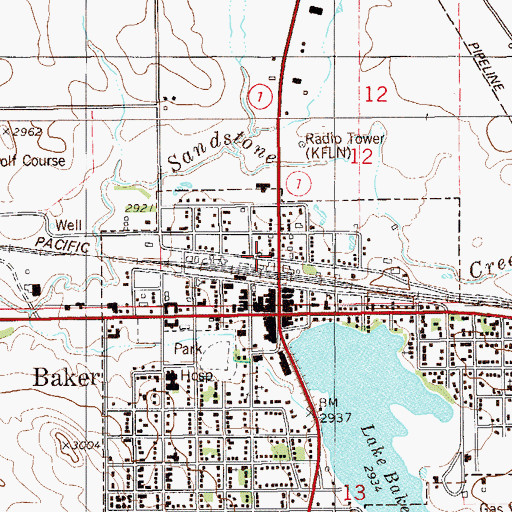 Topographic Map of Equity Co-op Association Elevator, MT