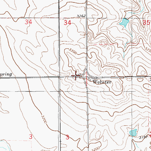 Topographic Map of Webster Post Office (historical), MT