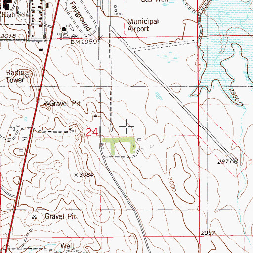 Topographic Map of Lakeview Country Club, MT