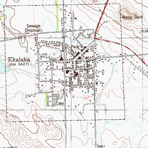 Topographic Map of Dahl Dental Clinic, MT