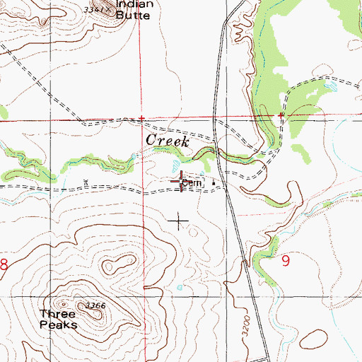 Topographic Map of Capitol Church Cemetery, MT