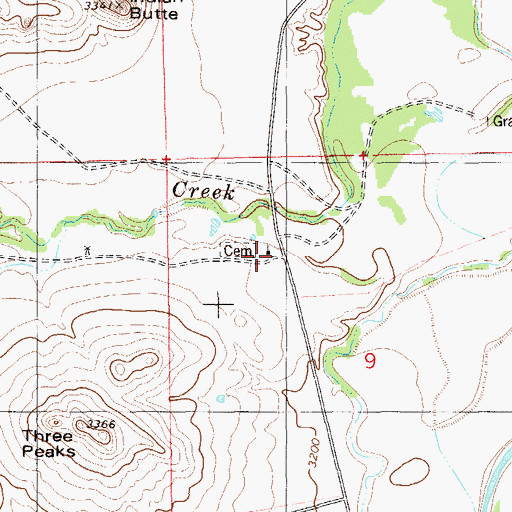Topographic Map of Little Missouri Lutheran Church, MT