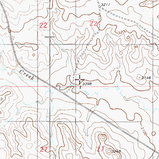 Topographic Map of Teedee Post Office (historical), MT