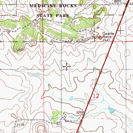 Topographic Map of Red Root Post Office (historical), MT