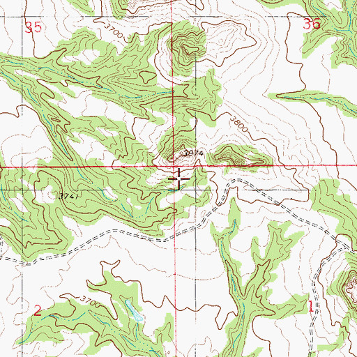 Topographic Map of Excie Post Office (historical), MT