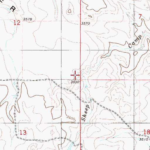Topographic Map of Beaver Flats (historical), MT
