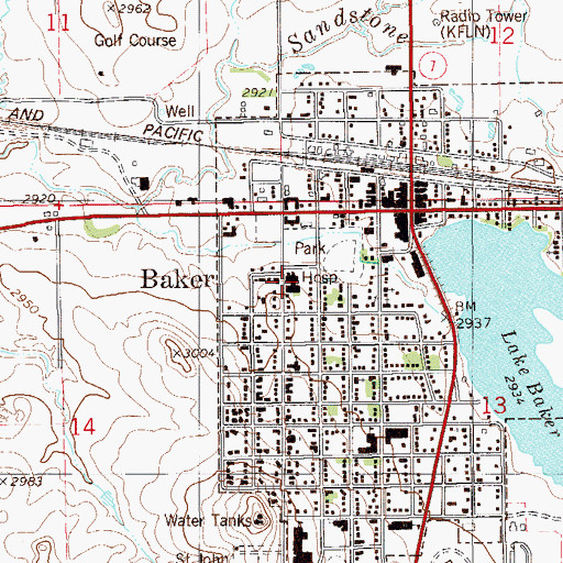 Topographic Map of Memorial Nursing Home, MT