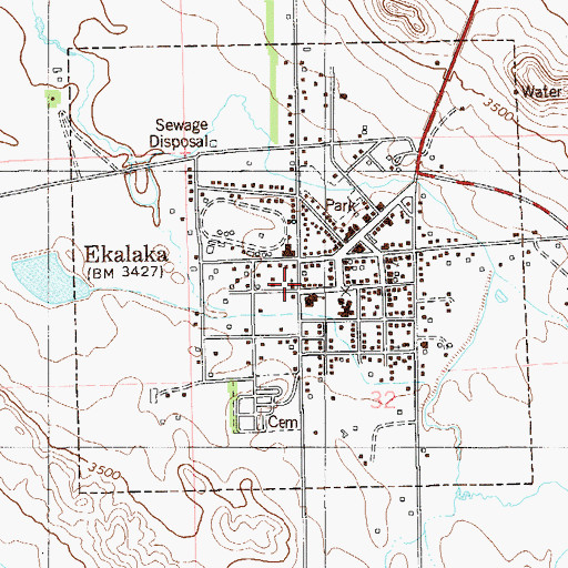 Topographic Map of First Baptist Church, MT