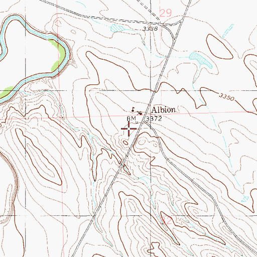 Topographic Map of Albion School, MT