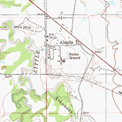 Topographic Map of Alzada School, MT