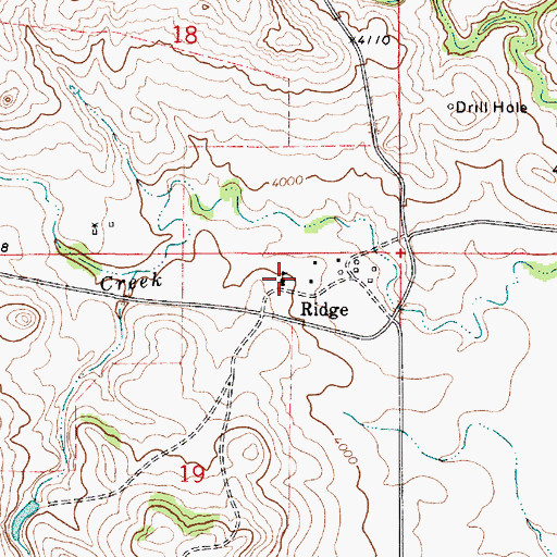 Topographic Map of Ridge School, MT