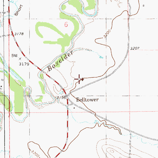 Topographic Map of Belltower School (historical), MT