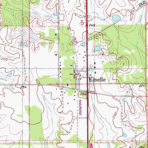 Topographic Map of Emelle Post Office, AL
