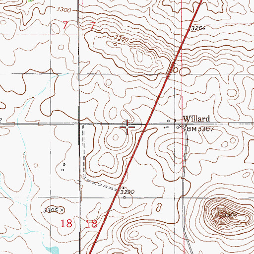 Topographic Map of Willard School (historical), MT