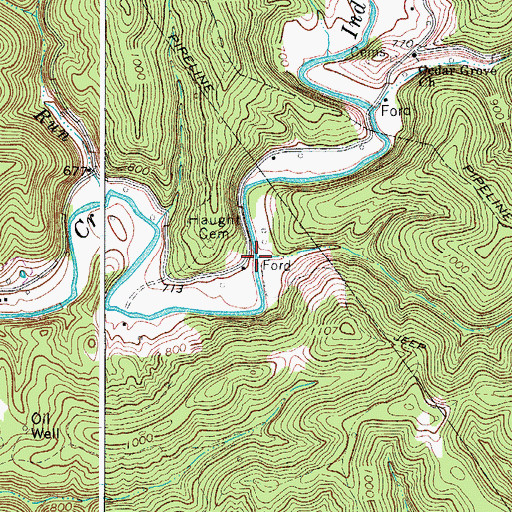 Topographic Map of Barcus Ayers Ford, WV