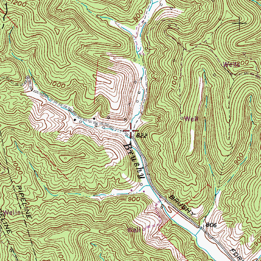 Topographic Map of Brushy Peak School (historical), WV