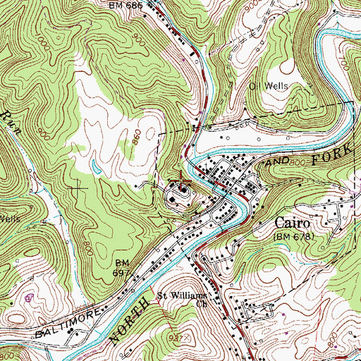 Topographic Map of Cairo Elementary School (historical), WV