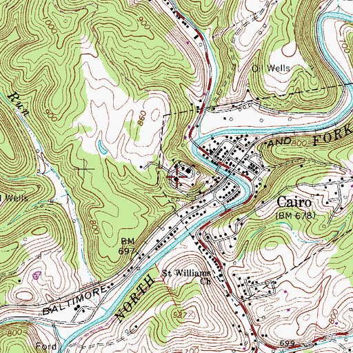 Topographic Map of Cairo Middle School (historical), WV