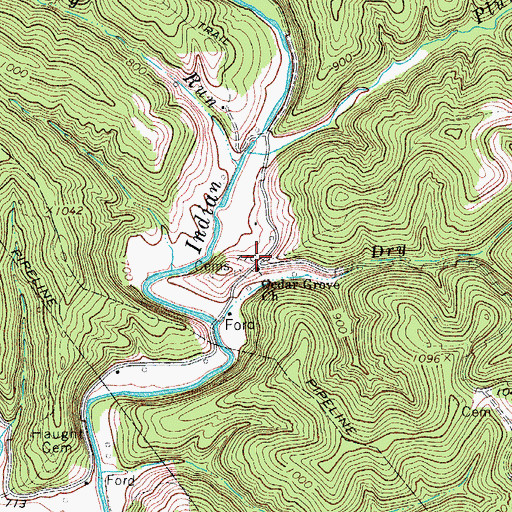 Topographic Map of Cedar Grove School (historical), WV