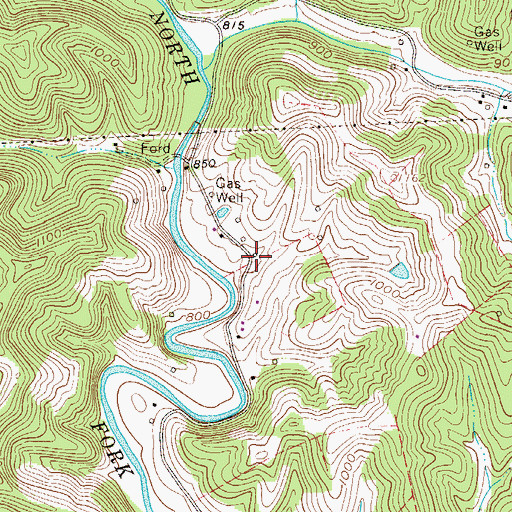 Topographic Map of Chestnut Grove School (historical), WV