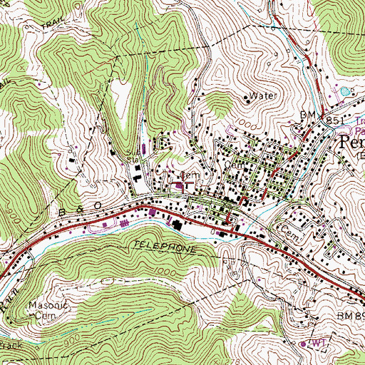 Topographic Map of Creed Collins Elementary School, WV