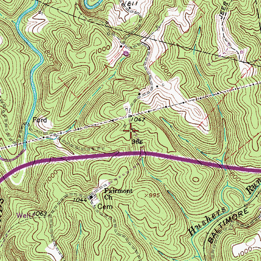 Topographic Map of Fairmont School (historical), WV